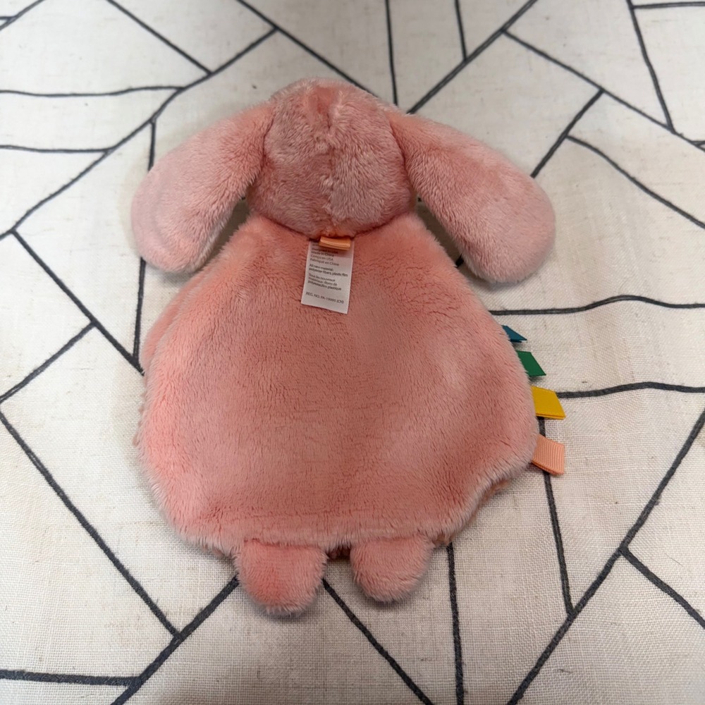 Itzy Ritzy Bunny Lovey One Size Pink Sherpa Plush Heart Teether Sensory‎ Toy - Picture 3 of 8